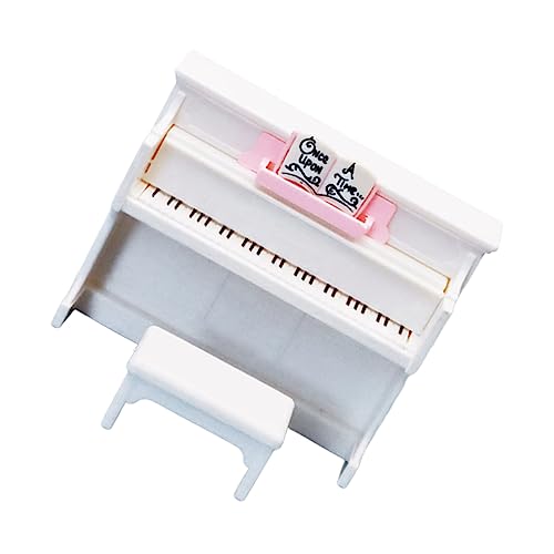 ERINGOGO 1 Satz Mini-Klavier-Ornament Mini-House-Piano-Modell Klaviermodellbausatz kleine Klaviertastatur Puppen kinderpuppe Mini-Piano- hocker Klavier Modelle Plastik Weiß von ERINGOGO