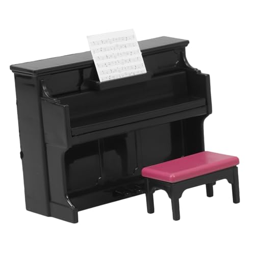 ERINGOGO 1 Satz Mini-Piano-Modell Puppenhaus-Piano-Modell winziges Hausklavier planen sammlerstücke Klavier Puppenhaus Klavier und Hocker Klavier für Minihaus Abs Black von ERINGOGO