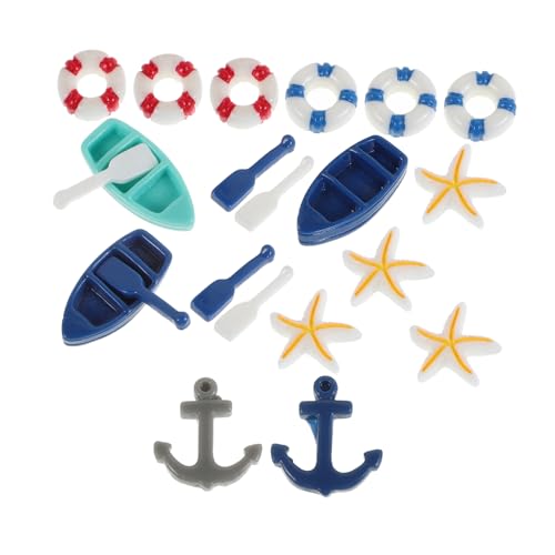 ERINGOGO 1 Satz Miniaturmodellfiguren Sommer Dekoration Strand Thema Dekoration Meereslandschaft Zubehör Küsten Dekoration Strandboot Mini-Boot- Strand Miniatur Miniboot Harz von ERINGOGO