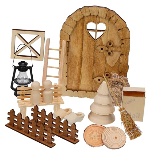 ERINGOGO Set Mit Miniatur-weihnachtshaus-Dekorationen Miniatur-fensterzaun Aus Holz Spielzeug Für Mädchen Jungen Und Mädchen Spielzeug Für Weihnachtsdekorationen von ERINGOGO