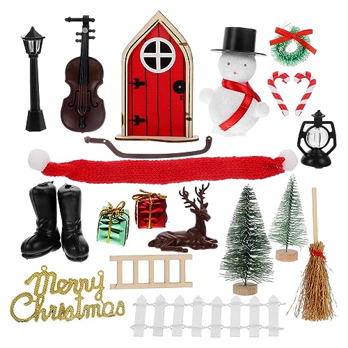 ERINGOGO 1 Satz Puppenhaus Weihnachtsfee Türen Miniaturhaus Zubehör für Babypuppen Babypuppensachen Puppenwagen weihnachtsdeko متة mikrolle mikrowe Mini-Möbelmodell Mini-Zubehör Plastik von ERINGOGO