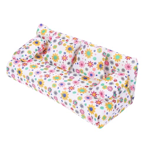 ERINGOGO 1 Satz Puppenhaus- puppenhaus Sofa Vintage Sofa Puppenhaus-Dekoration Puppenhaus-Zubehör Puppenhaus-Accessoire Couch Liegen Mini-Sofa Mini-Hausmöbel Schaumstoff von ERINGOGO