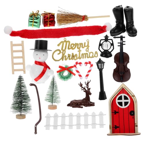 ERINGOGO 1 Satz Puppenhaus weihnachtsdeko متة weihnachtsschmuck mikrolle playmobilhaus Mini-Hausdekoration Minifiguren für Weihnachten Mini-Weihnachtsbaum-Dekoration Miniaturmodelle Plastik von ERINGOGO