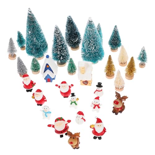 ERINGOGO 1 Satz Puppenhausdekoration Miniatur-Weihnachtsdorf Rentierfigur Puppenhauszubehör für Weihnachten Mini-Weihnachtsfigur Lichterketten Mini-Modell Weihnachtselemente Figur hölzern von ERINGOGO