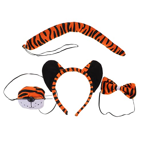 ERINGOGO 1 Satz Tiger-Anzug Tiger kostüm Anzug Karneval-Tiger-Kostüm-Sets Tigerschwanz-Nasenbinde Kleinkindanzüge Tigerohr-Stirnband Tigerkostüm Kinder Tigerkostüm für Kinder Stoff von ERINGOGO