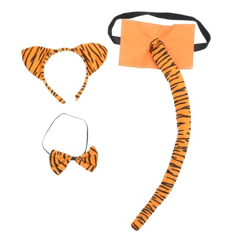 ERINGOGO 1 Satz Tiger-Stirnband tiger ohren haarreif Stirnbänder Wolfsschwanz Tigerschwanz Stirnband mit Tierohren Kleid mit Tiermotiv Cosplay- Festivalschwanz Cosplay-Kragen Plastik von ERINGOGO