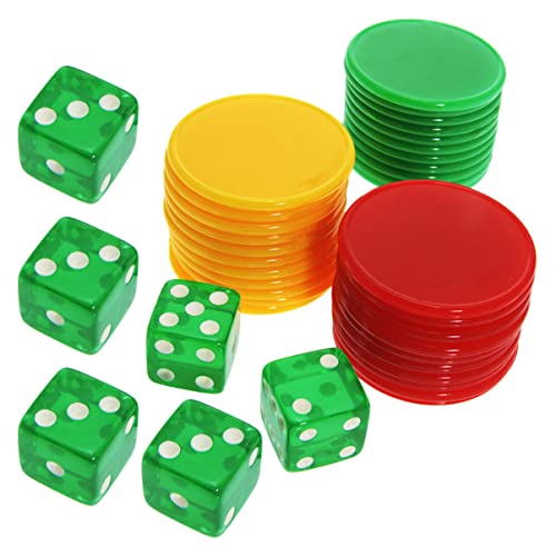 ERINGOGO 1 Satz Würfel-Chip-Set Leere Spielchips tragbare Pokerchips Kartenspiel Pokerkarten unterhaltungsspiele Spiele für draußen Spielzubehör verschleißfeste Pokerchips Kunststoff Acryl von ERINGOGO