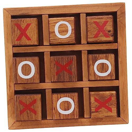 ERINGOGO 1 Satz Xo Schach Kinderspielzeug Rätsel Für Kleinkinder Brettspiele Drafts-Spiel Knoten Kreuzen Spiel Groß Puzzle Für Kinder Kaffeetisch-Spiel Nullen Und Kreuze Spiel Holz Coffee von ERINGOGO