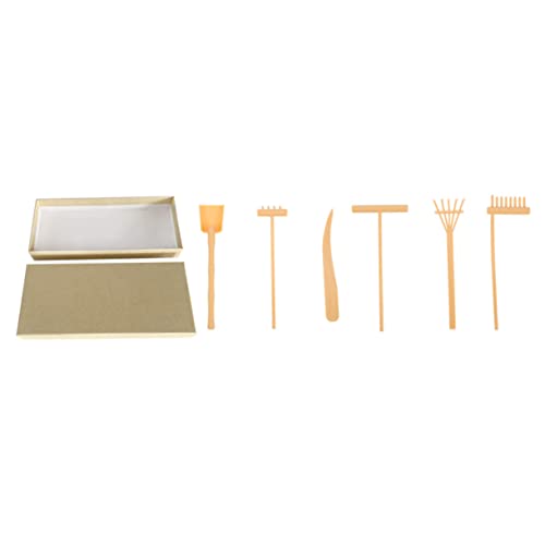 ERINGOGO 1 Satz Zen-Sandrechen-Set Bausatz Ding Strand handhaben Zen-Garten mit Sandrechen Deckel spaß witzige Zen-Gartenrechen-Werkzeuge Zen-Gartengeräte Plastik Yellow von ERINGOGO