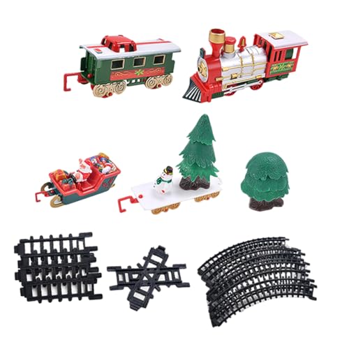 ERINGOGO 1 Satz Zug um den Weihnachtsbaum herumfahren Weihnachtsvitrine Ornament weihnachtsmann Zug interaktives Spielzeug kinderpuzzle Foto-Requisite Retro-Zug Bauen Spielzeug Plastik von ERINGOGO