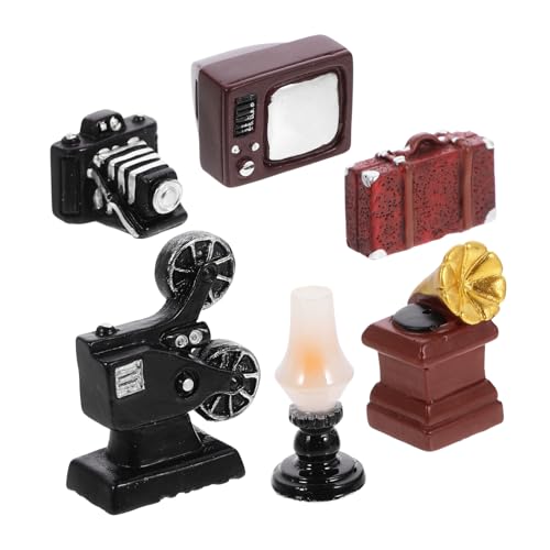 ERINGOGO 1 Satz dekorative Ornamente winziges Grammophonmodell Retro-Minikoffer Mini-Phonographenmodell Dekoration Schlafzimmer Bedroom Decor mikrokamera Mini-Puppenmöbel Miniaturmöbel Harz von ERINGOGO