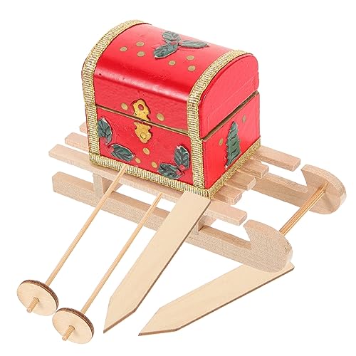 ERINGOGO 1 Satz simuliertes Schlittendekor Miniatur Festival kleine Figuren Heimdekoration Mini-Türdekor weihnachtsbox weihnachtskiste sled einzigartiges DIY-Modell Wohnlayout- hölzern von ERINGOGO