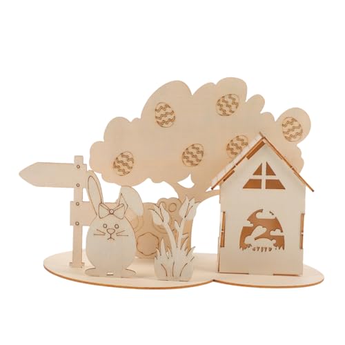 ERINGOGO 1 Set 3D Puzzle Kaninchen Puzzles Holzpuzzle Holz 3D Osterpuzzle Ostern Kinderpuzzle Lernpuzzle Holzpuzzle Cartoon Holzpuzzle von ERINGOGO