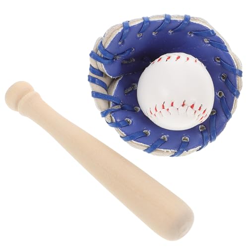 ERINGOGO Mini-baseballschläger-Set Für Bastelprojekte Puppenhaus Baseball Sport Miniaturspielzeug Baseball Für Jungen Und Mädchen von ERINGOGO