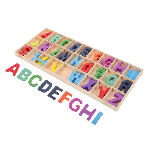 ERINGOGO 1 Set Holzbuchstaben Wiederverwendbare Holz Alphabetblöcke Lustiges Alphabet Puzzle Holz Alphabetblöcke Wiederverwendbares Lernen Kompaktes von ERINGOGO