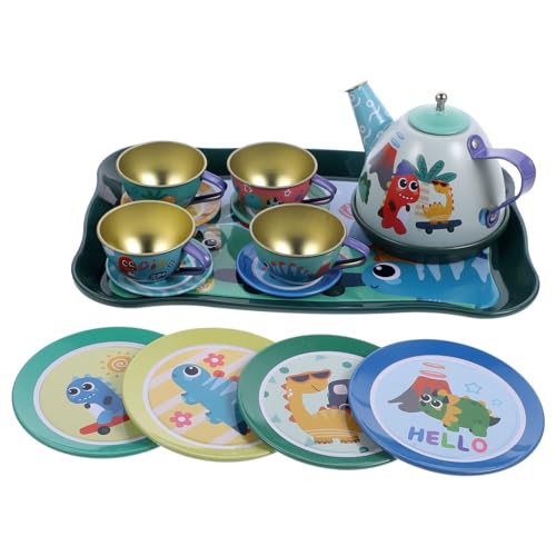 ERINGOGO 1 Set Kinder-Tee-spielset Aus Blech, Kleine Simulation Teetasse, Teekessel, Spielzeug, Küche, Rollenspiel-Spielzeug von ERINGOGO