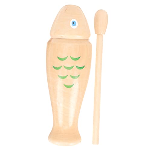 ERINGOGO 1 Set Kleiner Hölzerner Fisch Für Percussion Für Musikalisches Fisch Förmiges Percussion Für Rhythmus Für Pädagogisches Kleinkind Musical Beige von ERINGOGO