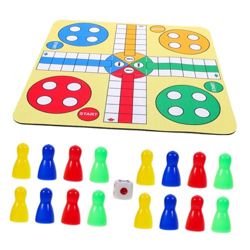 ERINGOGO 1 Set Ludo Schachspiel Schachbrett Fliegendes Schach Bodenmatte Spielsteine Reisespiel Ludo Brettspiel Schachmatte Ludo Spielbrett Magnetisches Spiel Vulkanisiertes von ERINGOGO