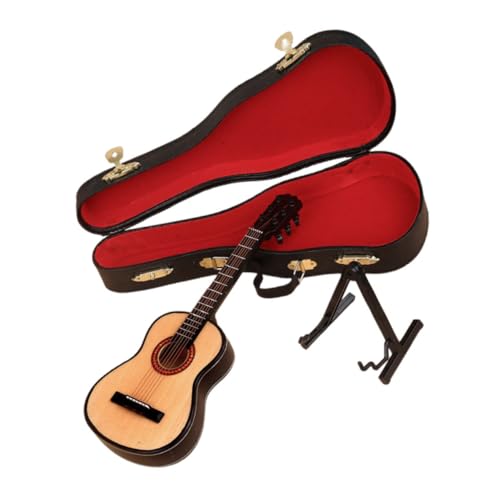 ERINGOGO 1 Set Mini Gitarre Modellgitarren Puppenhaus Zubehör Puppenhaus Dekoration So Tun Als Würden Sie Gitarre Mini Puppenhaus Versorgung Mini Gitarren DIY von ERINGOGO