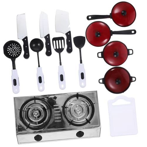 ERINGOGO 1 Set Play House Küche Utensilien Miniatur Koch Miniaturpuppenhauszubehör Tun Cooking Suits Cooking Simulation Micro Red PVC von ERINGOGO