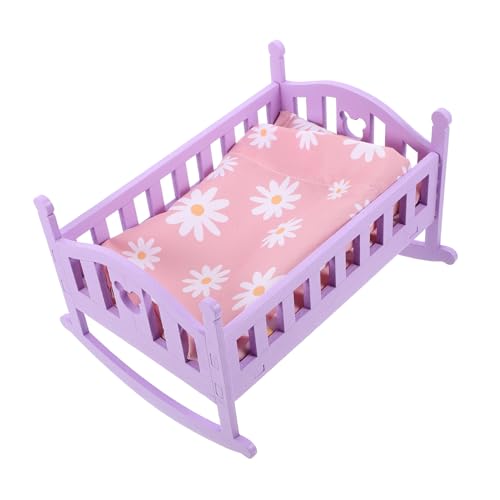 ERINGOGO 1 Set Puppenhaus Krippe Mini Krippe Mini Zubehör Krippen Ornament Mini Bett Mini Möbel Modell Puppen Mini Bett Mini Modelle Mini Puppenbett Miniatur von ERINGOGO