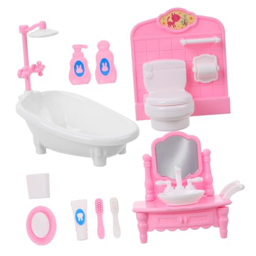 ERINGOGO 1 Set Puppenhaus Möbel Mini Möbel Mini Toilette Puppenhaus Badezimmer Mini Toilette Miniatur Badezimmer Waschbecken Miniatur Badezimmer Zubehör Puppenhaus Duschraum von ERINGOGO