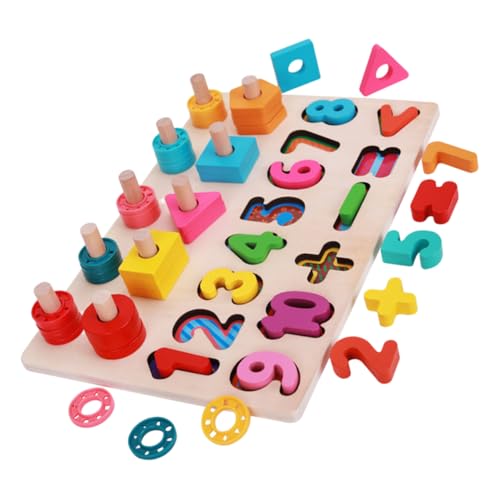 ERINGOGO 1 Set Vorschulspielzeug Kinderpuzzles Für Kleinkinder Puzzles Für Kleinkinder Kinderspielzeug Kleinkindpuzzles Kinderpuzzles Lernspielzeug Für Zahlenpuzzle Buntes Holz von ERINGOGO