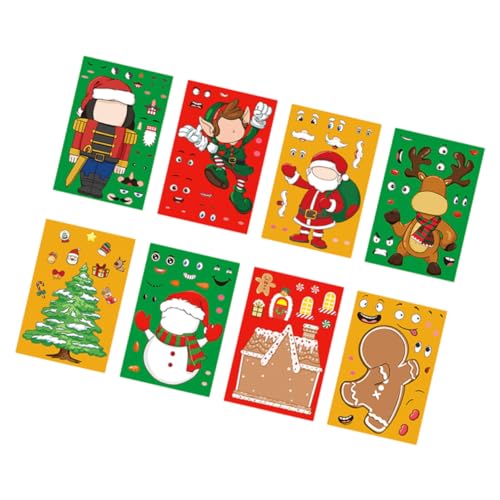 ERINGOGO 1 Set Weihnachtsaufkleber Feiertagsparty Spielaufkleber Dekorative Aufkleber Weihnachtswandaufkleber Weihnachtspartyspielaufkleber Bastelaufkleber Selbstklebender Aufkleber von ERINGOGO