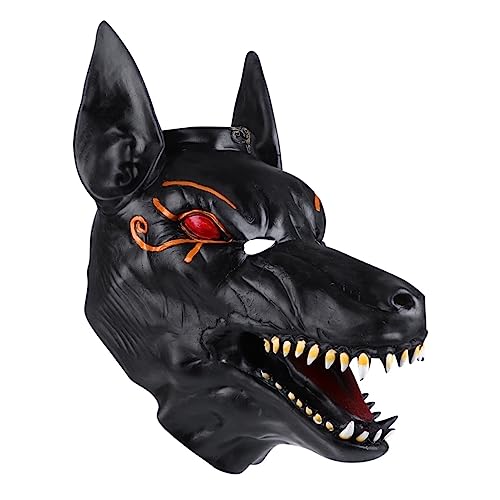 ERINGOGO 1 Stück Halloween Ball Dress Up Gruselige Wolfshaubenmaske Tiermasken Halloween Liefert Gruselige Wolfsmaske Kostüm Fake Horror Halloween Maskerade Partymaske Weichgummi von ERINGOGO