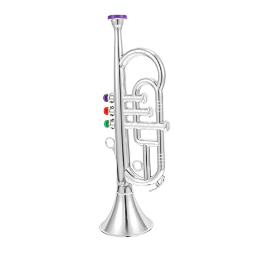 ERINGOGO 1 Stück Simulierte Trompete Mit DREI Tönen Trompetenspielzeug Für Musikinstrument Trompete Klarinette Spielzeugtrompete Für Posaune Horn Silver Überzug von ERINGOGO