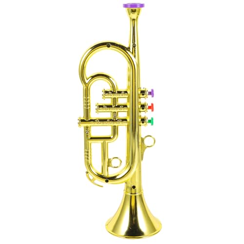 ERINGOGO 1 Stück Trompetenspielzeug Mit DREI Tönen Musikinstrumentenmodell Junior-trompete Musikinstrument- Kindertrompete Trompete Posaune Horn Überzug Golden von ERINGOGO