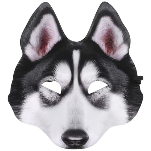 ERINGOGO 1 Stück Unisex-Hund-Husky-Maske Neuheiten Halloween-Maske Realistische Tier-Vollkopfmasken Für Halloween-Cosplay-Kostüme Zubehör von ERINGOGO