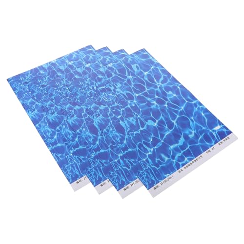 ERINGOGO 10 Blatt Wassermuster Papier Nagelposter Tapete Sandtisch Wasserkorn Abziehbilder Schwimmbad Hintergrund Wandaufkleber Wanddekoration Aufkleber Kunststoff Blau von ERINGOGO