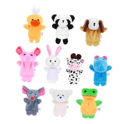 ERINGOGO 10 Stück Beruhigende Handpuppe interaktive Puppen Puppen geburtstagsmitgebsl Geburtstagsgeschenk Hand Puppet Fingerpuppen aus Stoff Hand-Fingerpuppen- Plüsch von ERINGOGO