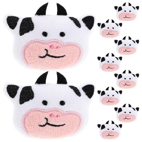 ERINGOGO 10 Stück Entzückende Mini-Kuh-Plüschtiere Niedliche Kuscheltiere Cartoon-Kuh-Ornamente Für Kinder Tierdekorationen Plüsch-Kuh-Kuscheltiere Mini-Kuh-Plüschtiere Party von ERINGOGO