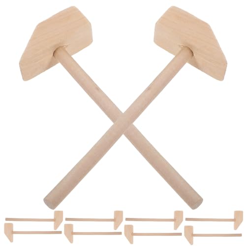 ERINGOGO 10 Stück Kleine Hämmer Für Kinder, Tragbares Hammer-Spielzeug, Holzbausteine, Mini-Hammer-Requisiten von ERINGOGO