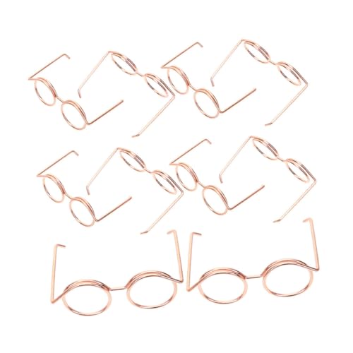 ERINGOGO 10 Stück Puppenzubehör Brillen Zum Anziehen Der Puppe Mini-puppenbrille Zum Basteln Brillenrequisiten Zum Anziehen Puppe Mini-Brille Puppenbrillenverzierungen Metall von ERINGOGO