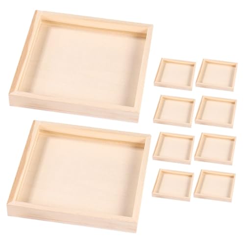 ERINGOGO 10 Stück Teiliges Quadratische Holztabletts aus Robustem Naturbelassenem Holz Puzzle und Bausteine Praktische Aufbewahrung und Sortierung für Puzzle Liebhaber ERINGOGO 10 Stück Teiliges Quadratische Holztabletts aus Robustem Naturbelassenem Holz Puzzle und Bausteine Praktische Aufbewahrung und Sortierung für Puzzle Liebhaber von ERINGOGO