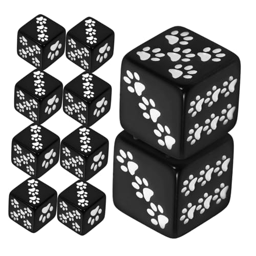ERINGOGO 10 Stück Teiliges Schwarze Resin Würfel mit Bärenpfoten Muster Sechseitige Spielwürfel für Brettspiele Unterricht und Party Tragbare Würfelspiel Zubehör ERINGOGO 10 Stück Teiliges Schwarze Resin Würfel mit Bärenpfoten Muster Sechseitige Spielwürfel für Brettspiele Unterricht und Party Tragbare Würfelspiel Zubehör von ERINGOGO