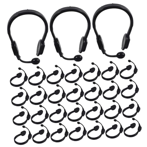 ERINGOGO 100 Stück Kreatives Kleines Gelbes Enten-Headset Puppe Miniatur Dolly Dekoratives Kopfhörermodell Kopfhörer Simuliertes Kopfhörerspielzeug Möbel DIY Zubehör Plastik Black von ERINGOGO