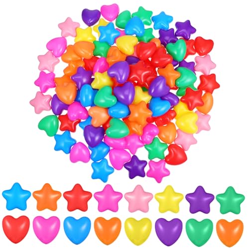 ERINGOGO 100St Meeresball Spielzeug kreative Spielbälle Pitball-Sterne Ballpool-Bälle Spiel Billardkugeln Ballon Pool Toys for sternförmige Ozeanbälle herzförmige Billardkugeln Plastik von ERINGOGO