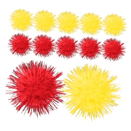 ERINGOGO 100st Goldener Fellknäuel Halloween-pompons Geburtstagsmütze Pompon Große Pompons Zum Basteln Dekorative Bommelkugeln Weihnachtliche Pompons Funkelnde Pom-pom-kugeln Plüsch von ERINGOGO