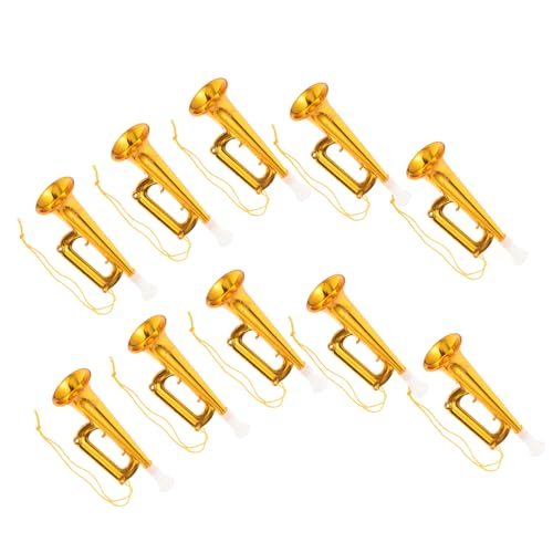 ERINGOGO 10St Konzert Trompete Lange Trompete Instrumente Jazz-Trompete Trompeten Lärm Musical Instruments spielsachen Hornbläser Kindertrompete Bühnen-Performance-Tool Abs Golden von ERINGOGO