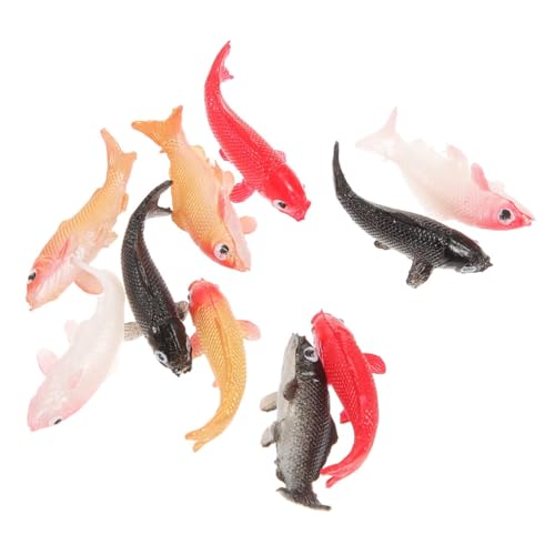 ERINGOGO 10St Puppenhaus-Modell Mini-Fischfiguren winzige Goldfischfiguren Feengartentier Mini-Koi-Fische Miniatur-Koi-Fische kleine Fische Miniaturfiguren Mini-Plastikfisch Mini-Spielzeug von ERINGOGO