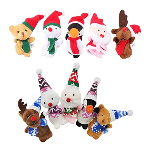 ERINGOGO 10St Weihnachts Finger Puppen lustige Fingerspielzeuge Handpuppen für Kinder Kinder Christmas tragbares Fingerspielzeug Fingerpuppen Spielzeug von ERINGOGO