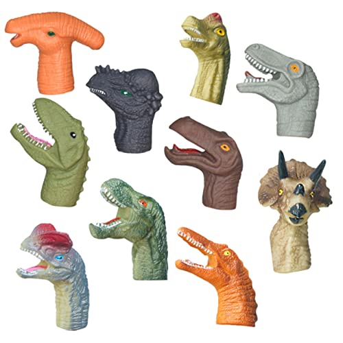 ERINGOGO 10Stücke Dinosaurier Fingerpuppen Kreatives Fingerspielzeug Für Tierfingerpuppen Aus Weichem Material Für Rollenspiele Und Lernspiele Fördert Die Fantasie von ERINGOGO