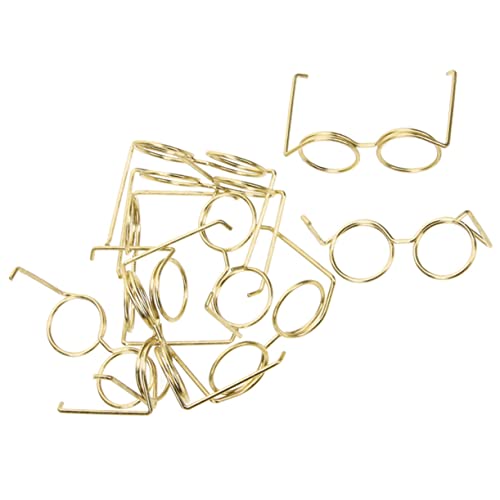 ERINGOGO 10st Puppenbrille Anziehpuppe Mini-puppensonnenbrille Zum Basteln Kostümbrille Basteln Sie Eine Sonnenbrille Zum Dekorieren Mädchenpuppen Puppe Sonnenbrille Mini Foto Metall Golden von ERINGOGO