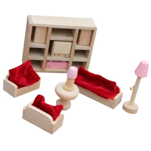 ERINGOGO 11pc Natürliche Holz Miniatur Puppenhaus Decor Set Für Lounge Spielzeug Möbel von ERINGOGO