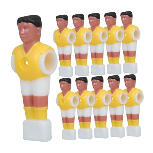 ERINGOGO 11 Stück Tischfußballspieler Fußballfiguren Ersatzteile für Tischfußball Fußballschuhe Up Fußballziel Mann Kickerfigur Mini-Fußballer-Statue Umweltfreundlicher Kunststoff Yellow von ERINGOGO