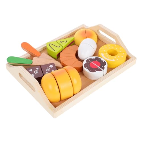 ERINGOGO Mädchen Tee Party Spielzeug 11pc Holz Kinder Spielen Lebensmittel Set Pretend Kochen Küche Montessori Spielzeug von ERINGOGO